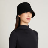 Anaïs in Black Brushed Wool Felt
