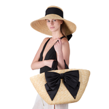 Mirabel Grosgrain Wide-Brim Sunhat