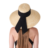 Mirabel Grosgrain Wide-Brim Sunhat