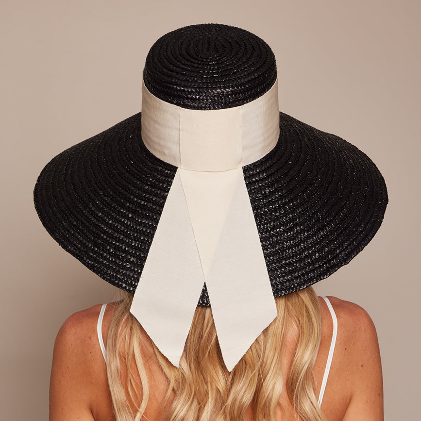Mirabel in Black w/Ivory Grosgrain Tail - Eugenia Kim