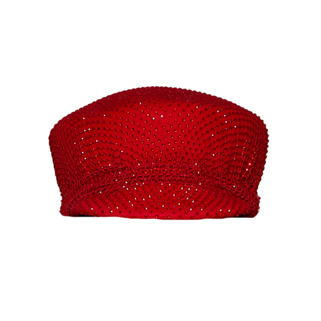 【EUGENIA KIM】sabrina wool-felt and fishnet cap Sabrina in Winter White by Eugenia Kim
