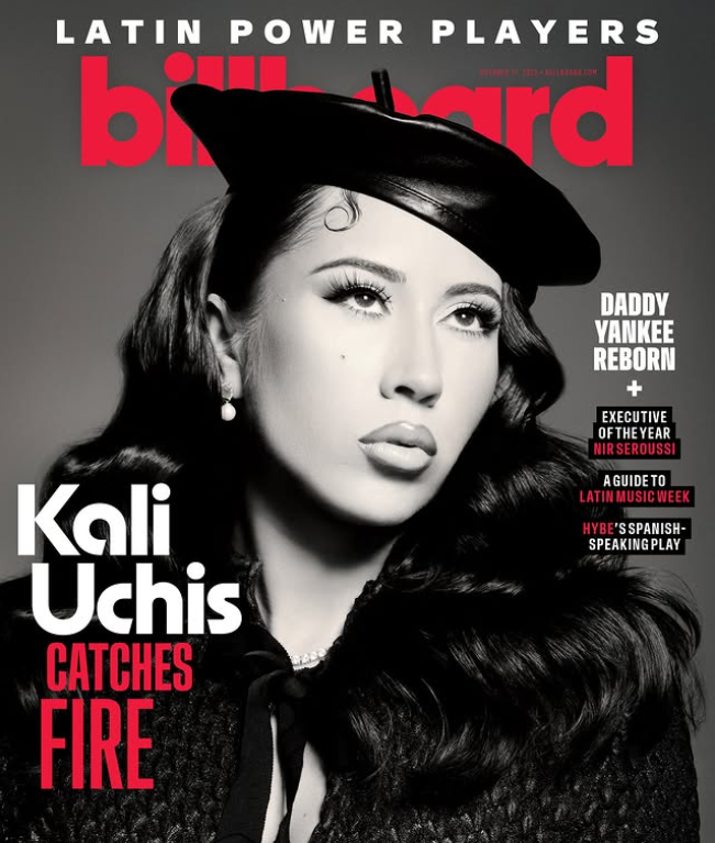 Kali Uchis wearing the Eugenia Kim Mirabel Hat on Billboard’s Latin Power Players 2025 cover