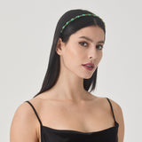 Lux Headband – Emerald Crystal and Panné Velvet