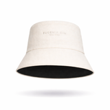 Yuki Linen Reversible Bucket Hat in White