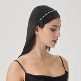 Lux Headband – Emerald Crystal and Panné Velvet