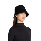 Anaïs in Black Brushed Wool Felt