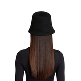 Anaïs in Black Brushed Wool Felt