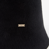 Anaïs in Black Brushed Wool Felt