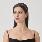 Lux Headband – Bordeaux Crystal and Panné Velvet