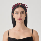 Dolores Headband – Bordeaux Panné Velvet Bow