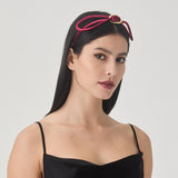 Dolores Headband – Bordeaux Panné Velvet Bow