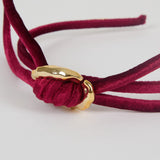 Dolores Headband – Bordeaux Panné Velvet Bow