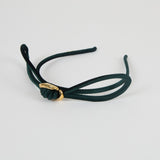 Dolores Headband – Emerald Panné Velvet Bow