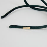 Dolores Headband – Emerald Panné Velvet Bow