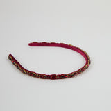 Lux Headband – Bordeaux Crystal and Panné Velvet