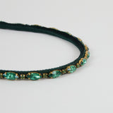 Lux Headband – Emerald Crystal and Panné Velvet