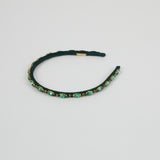 Lux Headband – Emerald Crystal and Panné Velvet