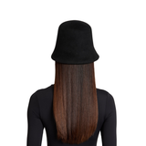 Anaïs in Black Brushed Wool Felt
