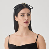 Dolores Headband – Black Panné Velvet Bow