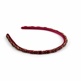 Lux Headband – Bordeaux Crystal and Panné Velvet