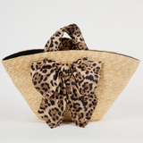 Carlotta Natural Straw Tote Leopard
