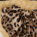 Carlotta Natural Straw Tote Leopard
