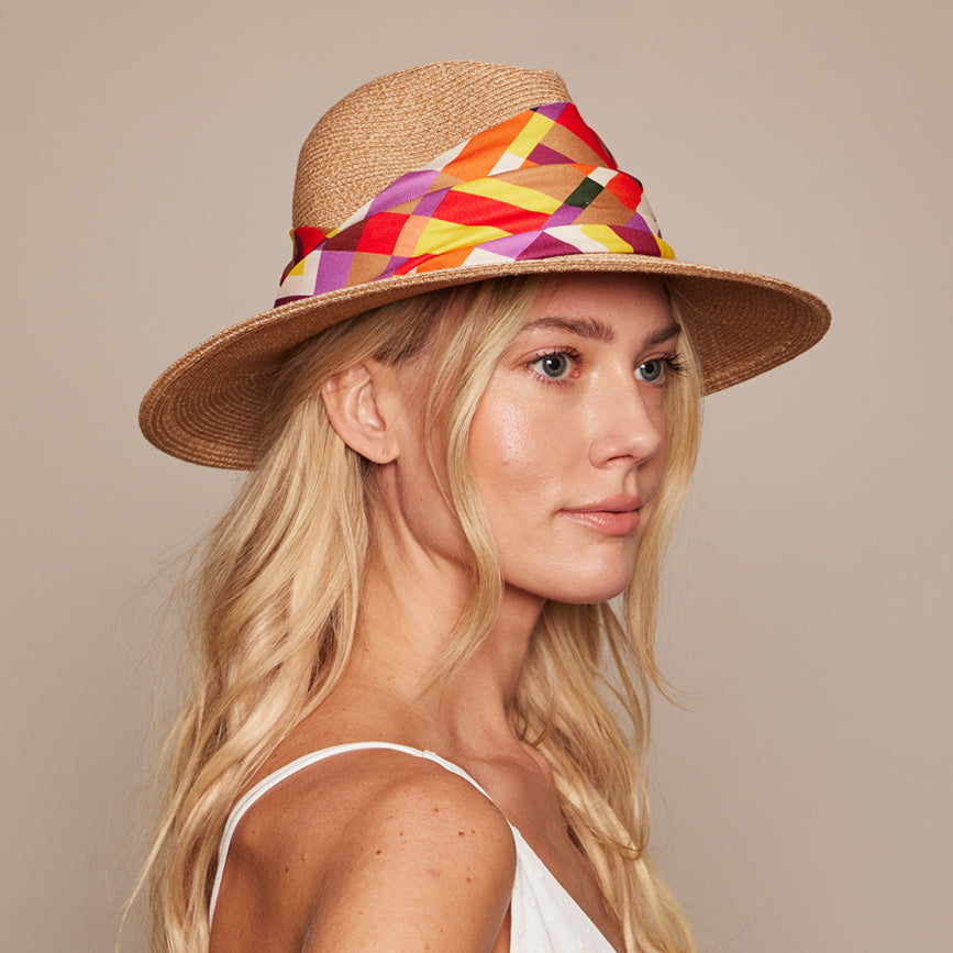 Courtney in Sand w/Geo-Print Band - Eugenia Kim