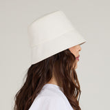 Yuki Linen Reversible Bucket Hat in White