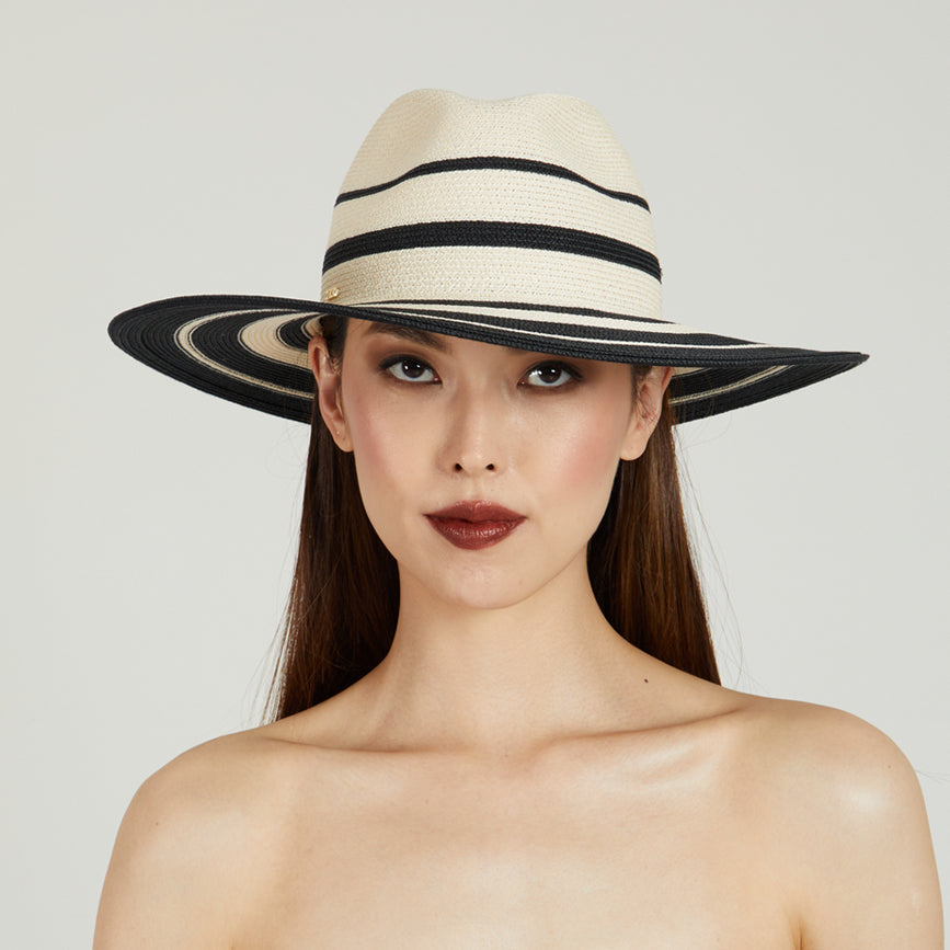 Emmanuelle Striped Packable Fedora