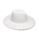 Harlowe in Winter White W/Asymmetric Veil - Eugenia Kim