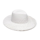 Harlowe in Winter White W/Asymmetric Veil - Eugenia Kim