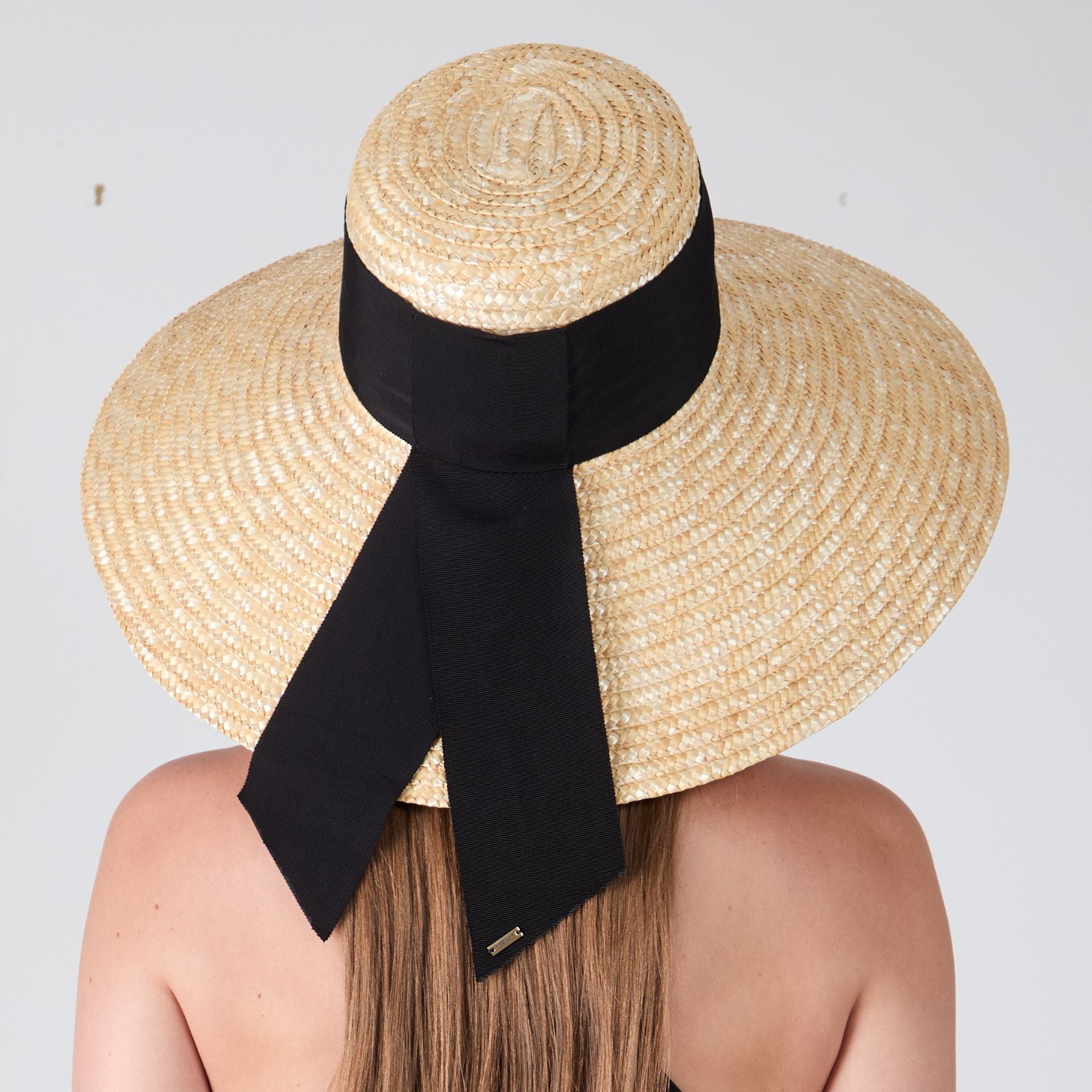 Mirabel Grosgrain Wide-Brim Sunhat