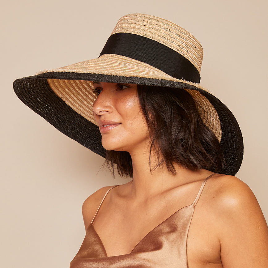 Eugenia Kim Mirabel Ombré Organza Bow Straw Sunhat (Hats,Straw Hats)