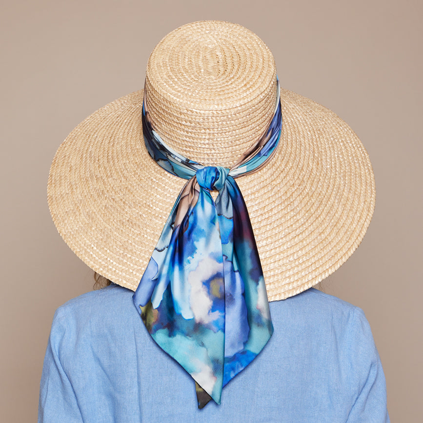 Mirabel in Ivory w/Blue Floral Print Tail - Eugenia Kim