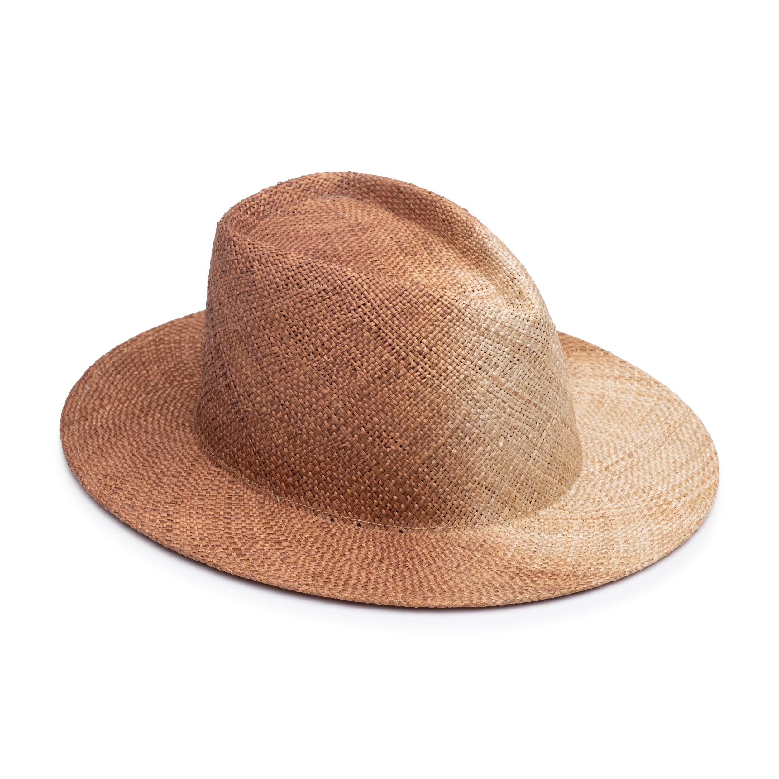 Flat image of Blaine Fedora in Natural/Bronze on white background. 