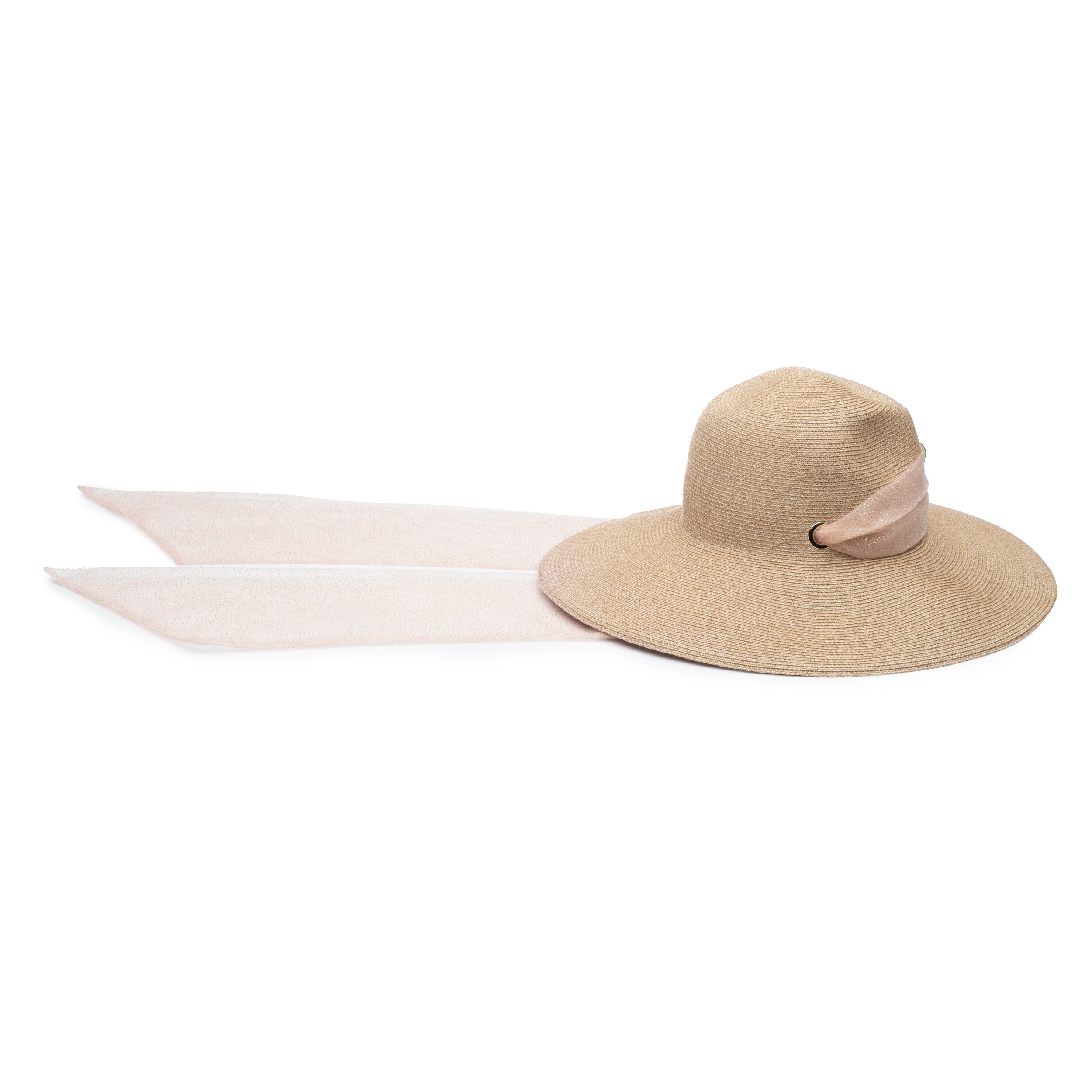 Eugenia Kim Cassidy packable fedora in sand/blush product shot