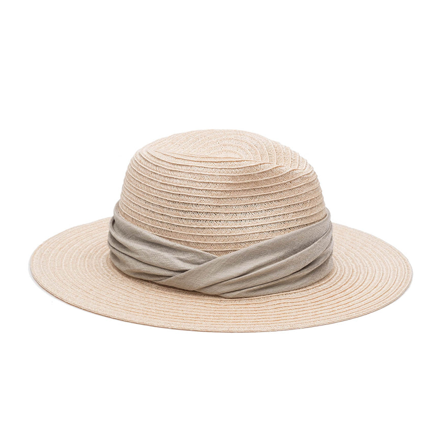 Eugenia Kim Courtney packable fedora in natural hemp product shot