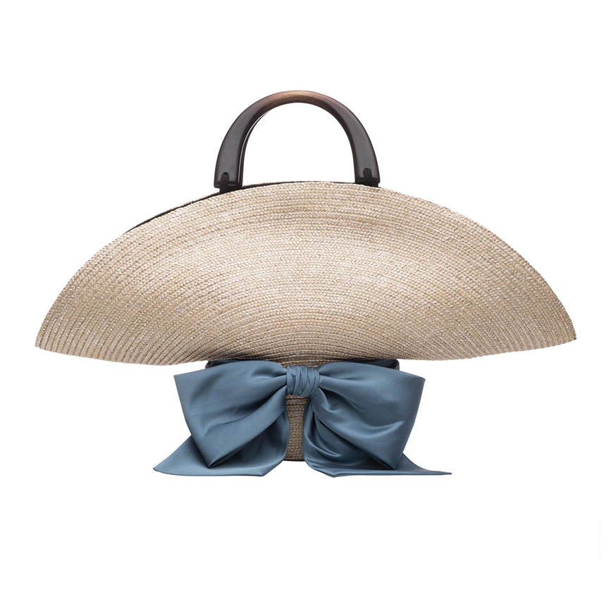 Flavia in Stone with Prussian Blue Bow - Eugenia Kim