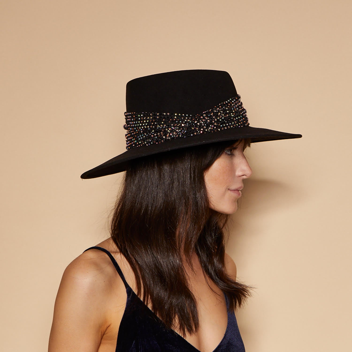 Harlowe in Black/AB Crystal Mesh - Eugenia Kim