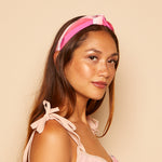 Side profile shot on model of Karyn in Pink Ombre