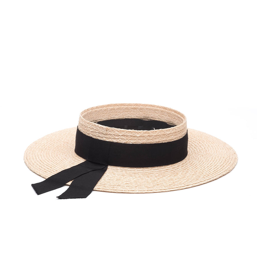 Eugenia Kim Lettie visor in natural hemp side view product shot