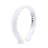 Flat shot of Rafaela headband in White AB