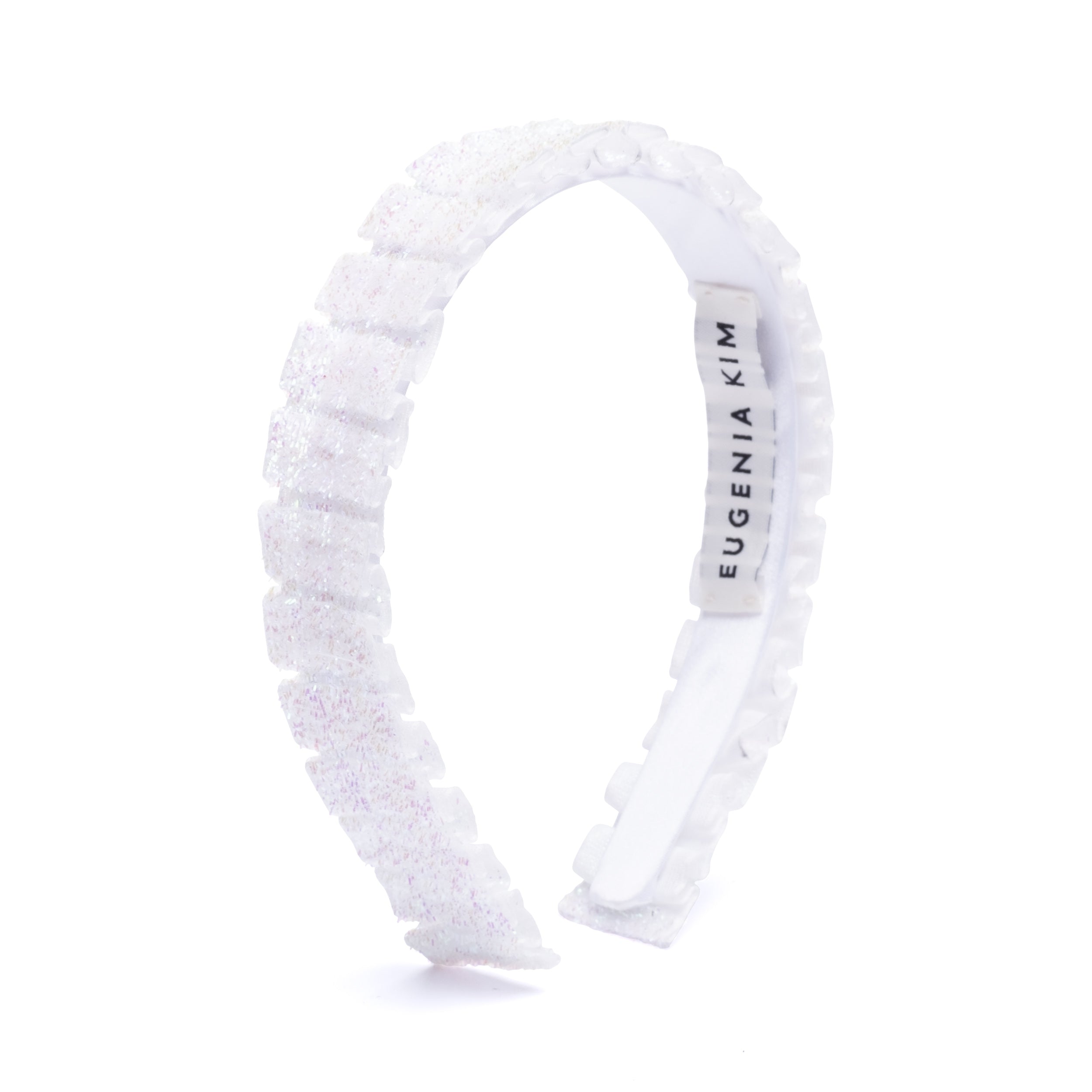 Flat shot of Rafaela headband in White AB