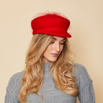 Sabrina in Red Birdcage Veil - Eugenia Kim