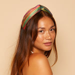 Profile view of Sally headband in multicolor
