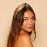 Profile view of Sally headband in multicolor